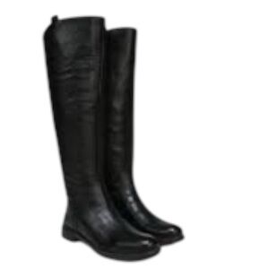 Franco Sarto Black Leather Knee Riding Boots Size 6 mint condition